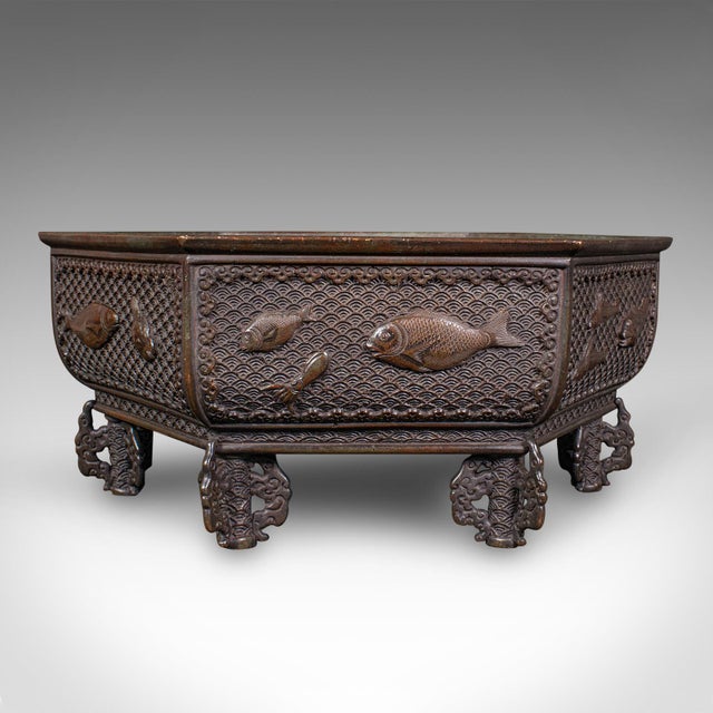 Antique Suiban Planter, Japanese Bronze Bonsai Jardiniere, Edo Period, Victorian For Sale - Image 6 of 12