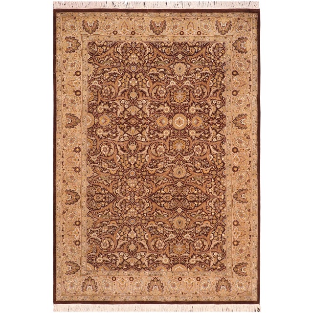 Boho Chic 1990's Pak-Persian Brown/Beige Wool Rug - 6'2'' X 9'3'' For Sale - Image 9 of 9
