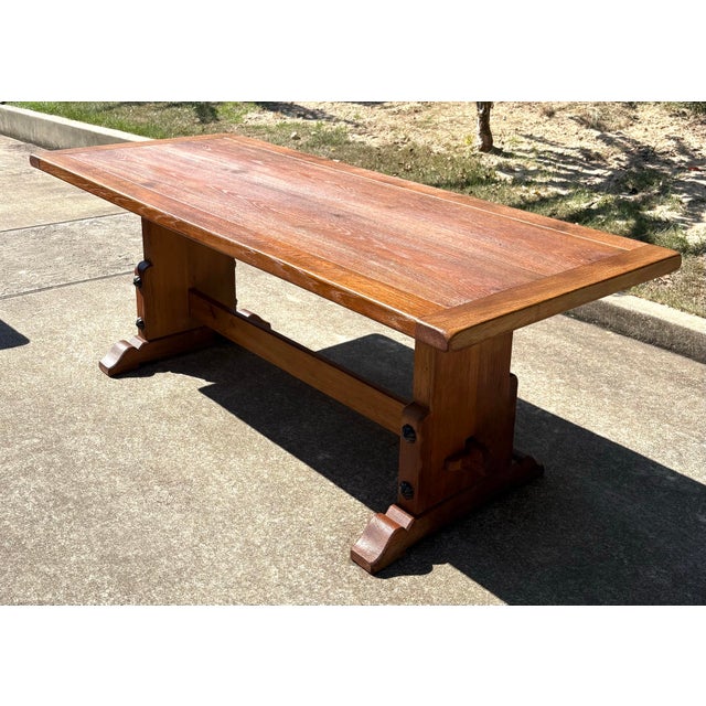 Very nice vintage French country farm trestle dining table!