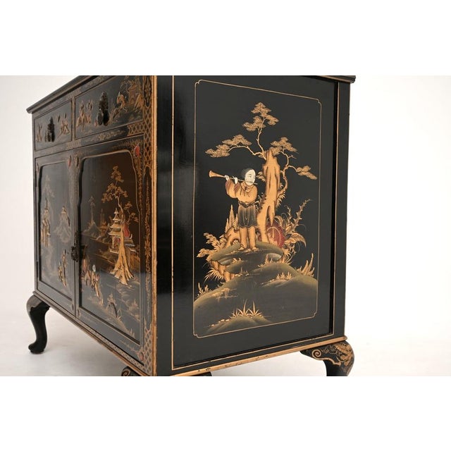 Antique Lacquered Chinoiserie Cabinet, 1900 For Sale - Image 14 of 15