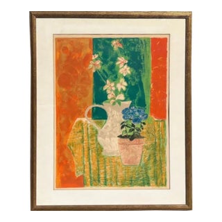 1970s Guy Bardone - Original Signed Lithograph - Flower and Vase Still Life For Sale