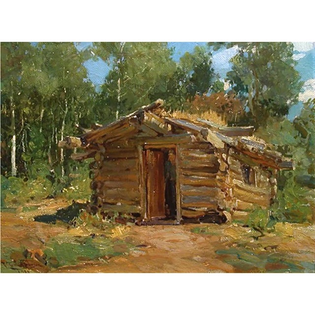 Paper Early 20th Century Plein Air Study for Homesteader Colorado Mountain Painting by Frank Tenney Johnson For Sale - Image 7 of 7
