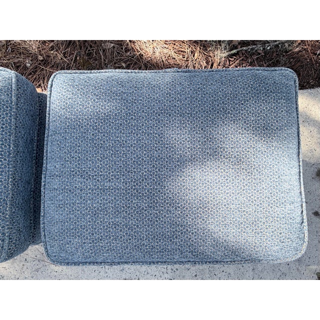 Textile Pair of Pillow Top Ottomans in Kravit Fabric For Sale - Image 7 of 12