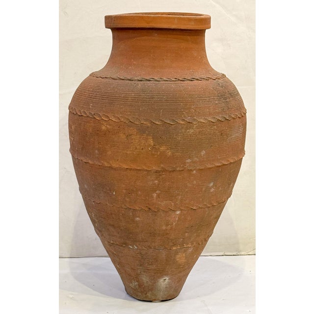 Terra Cotta Amphora or Garden Urn Pot From Greece For Sale - Image 4 of 7