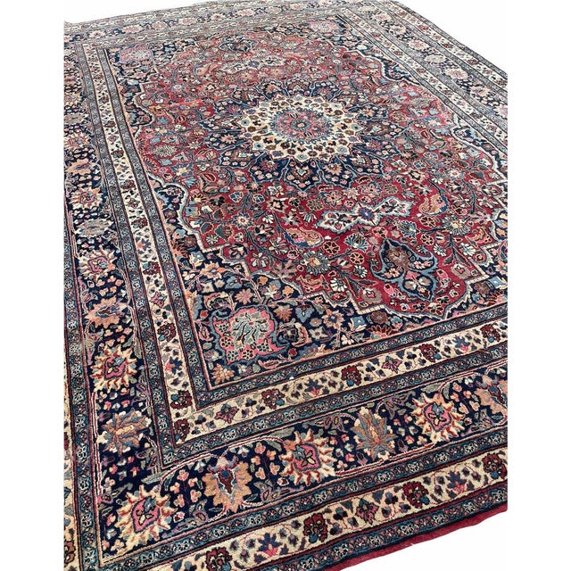 Northeast Antique with Blooming Jewel Flora Rug 10 x 13.9 For Sale - Image 13 of 14