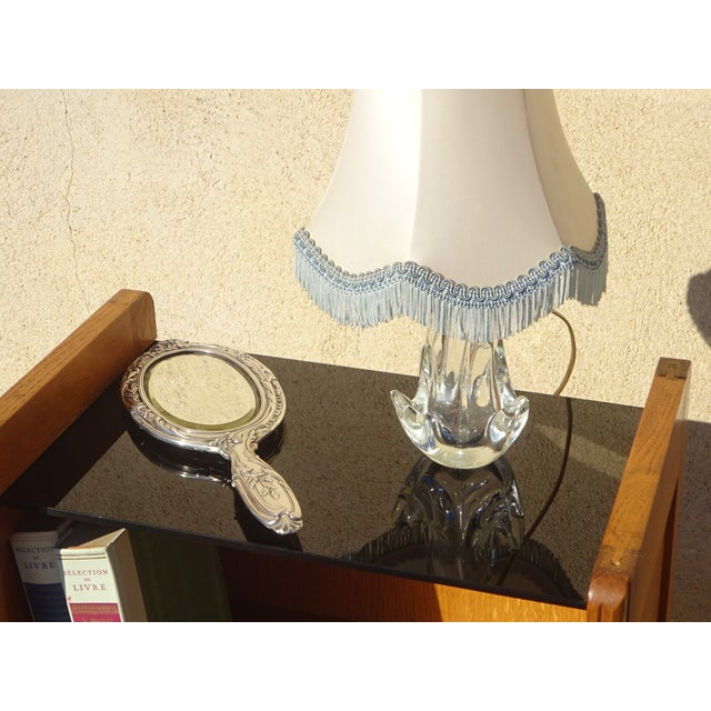 Wood Vintage Bedside Table in Light Oak with Splayed Legs and Black Glass Top, 1960s For Sale - Image 7 of 18