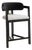 Conan Modern Curved Wood Counter Chair in Black and White Boucle For Sale