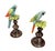 Pair of Italian Majolica Ceramic Parrot Sculptures on Pedestals For Sale - Image 9 of 12