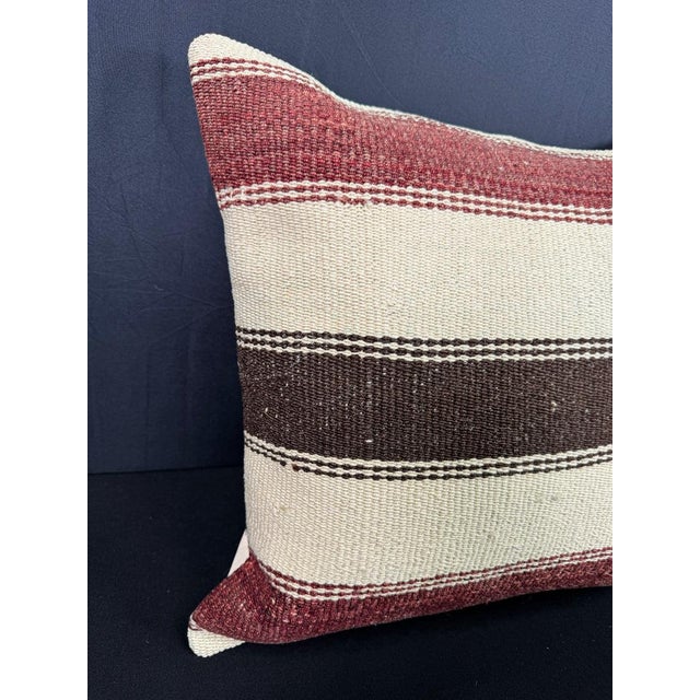 Turkish Hemp Pillow Cushion Natural Beige Red Cushion Cover 20"x20" #30541 Enhance your home decor with our Kilim Pillow...