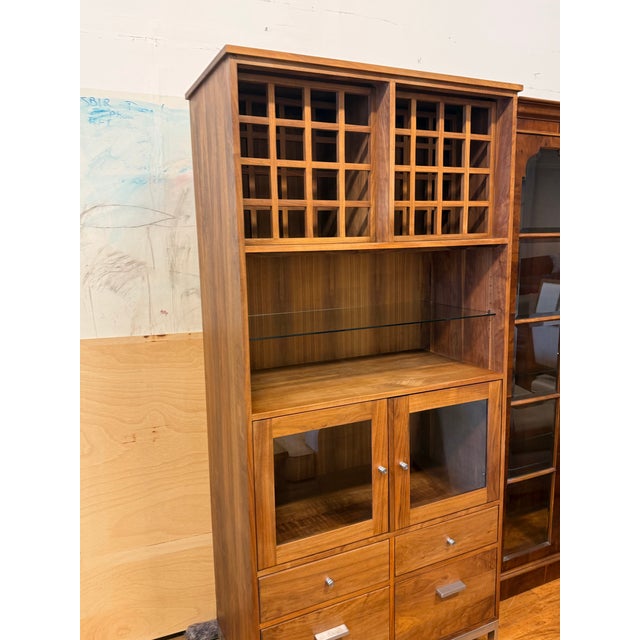 Room & Board Shell Lake Woodcrafters for Room & Board Linear Walnut Wood Kitchen Hutch For Sale - Image 4 of 12