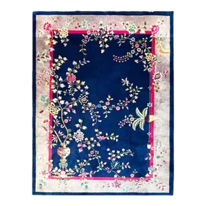 Early 20th Century Antique Art Deco Chinese Carpet, Richness ,8'10" X 11'4" C-1920, #17399