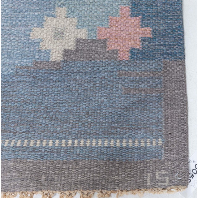 Doris Leslie Blau Vintage Swedish Flat-Weave Rug by Ingegerd Silow For Sale - Image 4 of 8