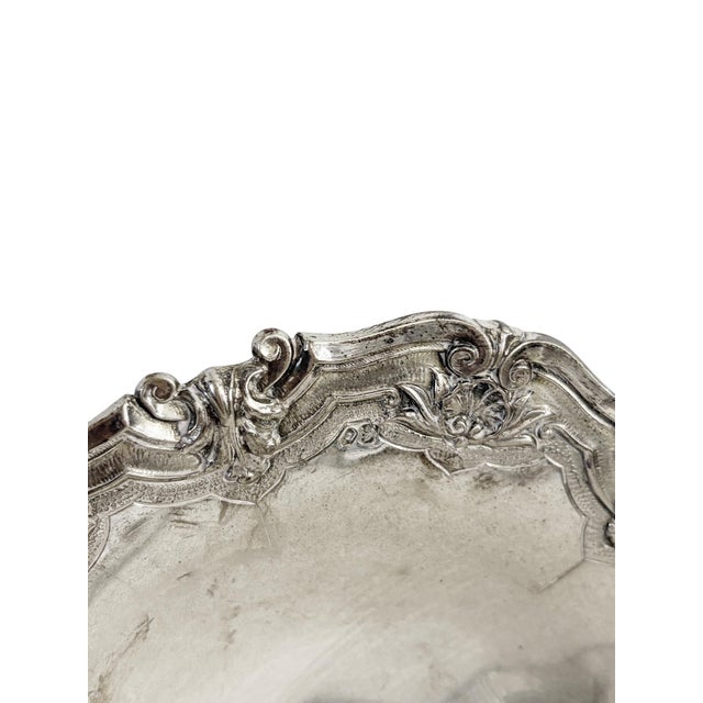 1930s Pair of 20th Century Portuguese Silver Salvers /Plates 6" Diameter For Sale - Image 5 of 8