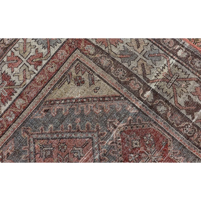 Beautiful Antique Persian Bakhitari Rug in Diamond Patten in Gray & Multi Colors 4'1 X 7 For Sale - Image 13 of 13