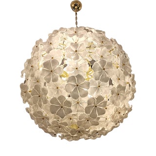 Large Gardenia Ball Pendant Lamp, 1950s For Sale