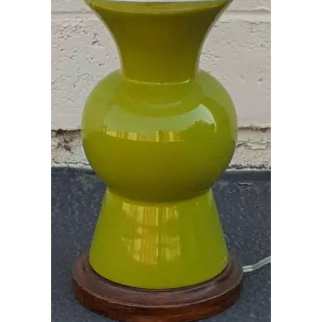 1970s MidCentury Modern Lime Green Table Lamp With Shade Chairish