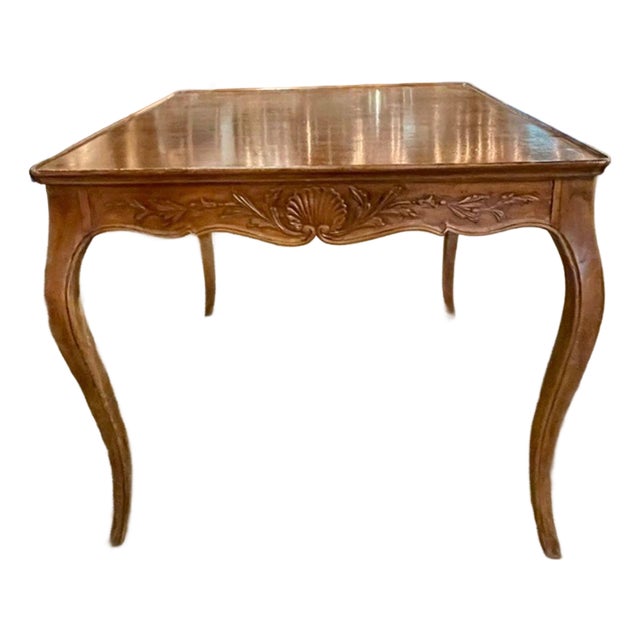 Vintage French Provincial Carved Walnut Games Table For Sale