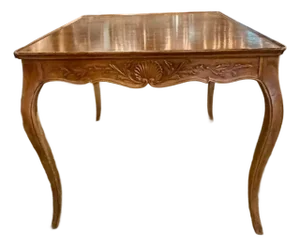 Vintage French Provincial Carved Walnut Games Table