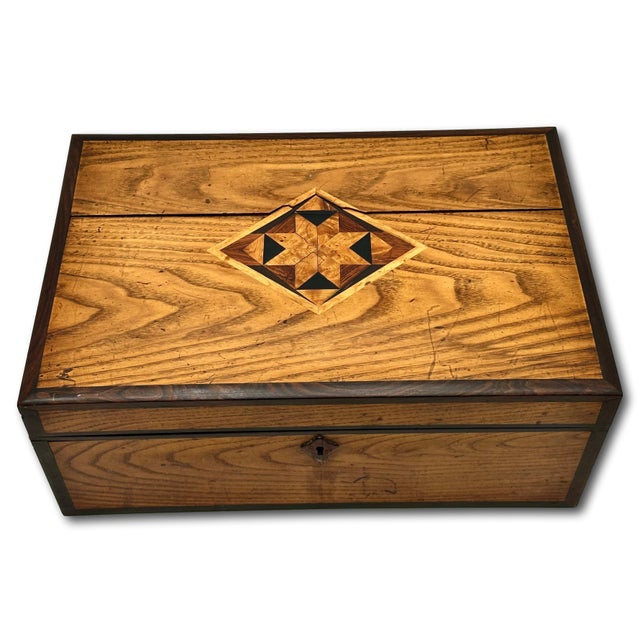 Mid 19th Century Outstanding Antique Hand Made American Chestnut & Genuine Rosewood Documant Box With Exotic Wood Inlays - Circa 1870s For Sale - Image 5 of 18