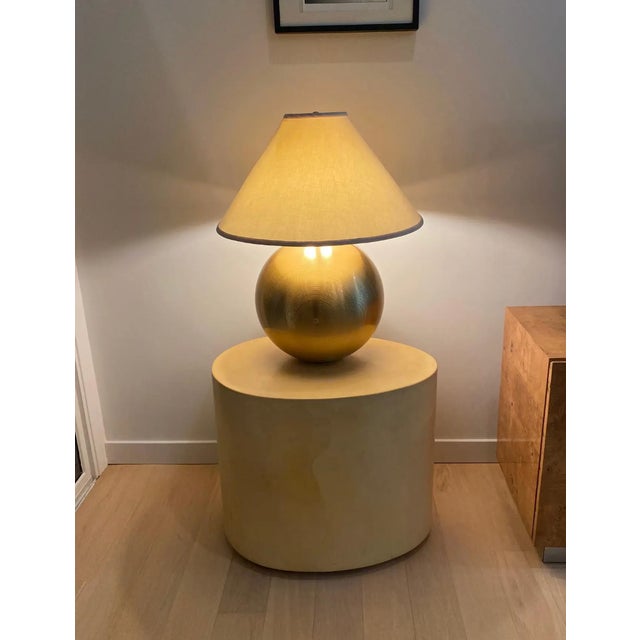 Art Deco 1980s Freeform Aldo Tura Egg Side Table For Sale - Image 3 of 5