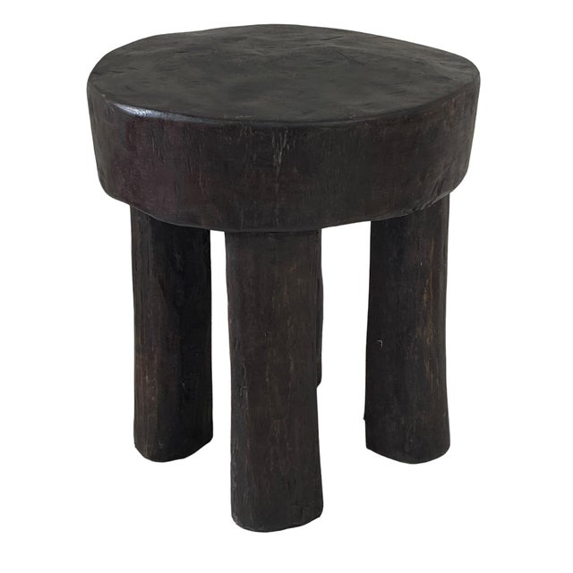 1980s Vintage African Carved Wood Milk Stool Hehe Gogo People Tanzania 10.5" H For Sale - Image 5 of 5