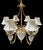 Vintage Lenox Porcelain Brass Large 6 Light Traditional Chandelier For Sale - Image 9 of 14