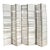 Vintage Boho Stacked Wood and Chrome Folding Screen For Sale