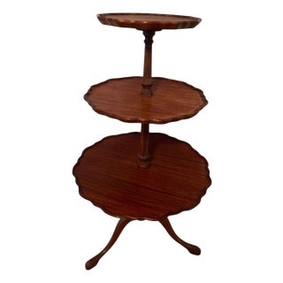 1950s 3 Tier Pie Crust Table For Sale