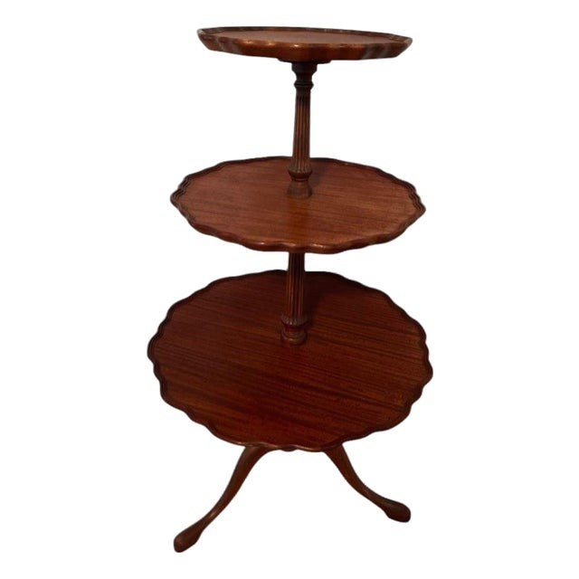 1950s 3 Tier Pie Crust Table For Sale