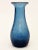 Cobalt Blue Crackle Hand-Blown Glass Vase by Blenko Glass Co. For Sale - Image 9 of 16