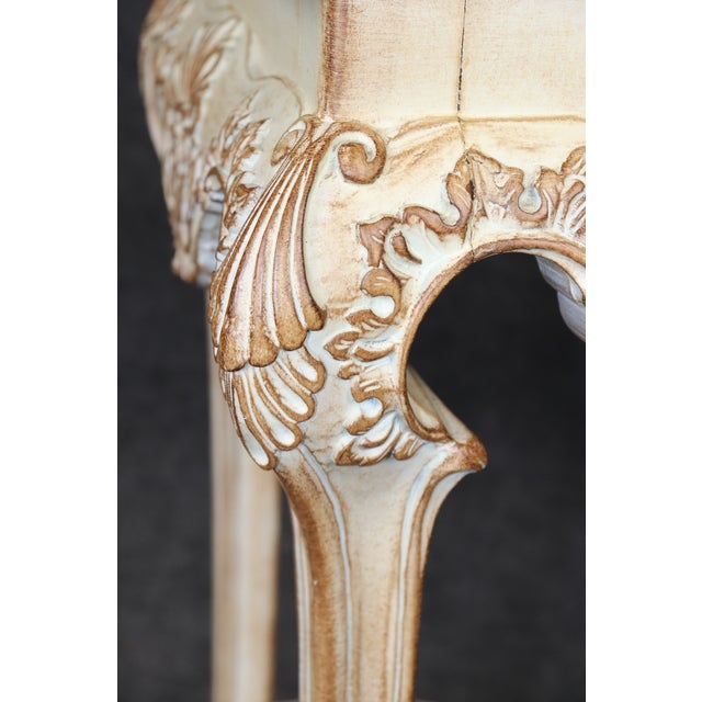 Louis XV Style Distressed Painted Console Table For Sale - Image 14 of 14