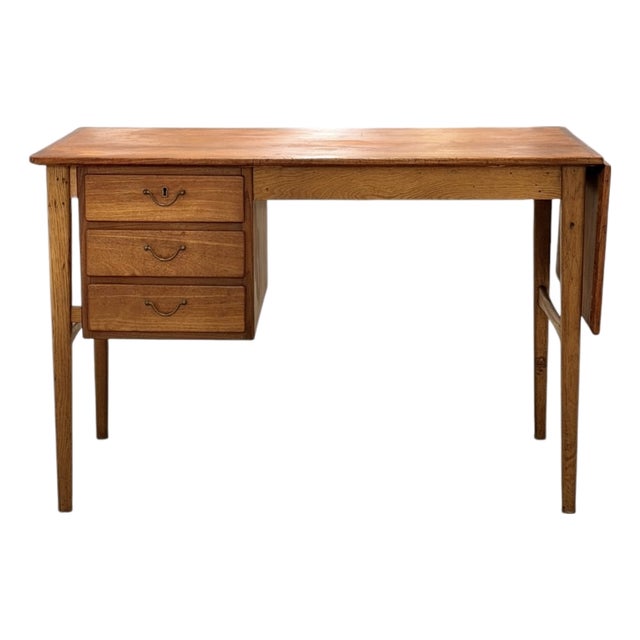 Danish Extendable Writing Desk in Teak and Oak, 1950s For Sale