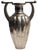 Pair of important two-handles vases in silver 800, body with wide flutings, neck with sodalite stones. Signed on base...