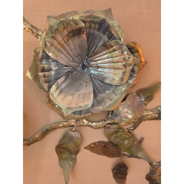 Mid 20th Century Brutalist Floral Brass Wall Sculpture For Sale - Image 12 of 16