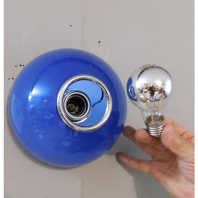 Blue 1970s Blue Tilos Sconces by Ernesto Gismondi for Artemide, a Pair For Sale - Image 8 of 10