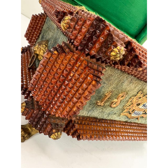 Antique Tramp Art Carved Wood Jewelry Box, Germany, 1895 For Sale - Image 14 of 18