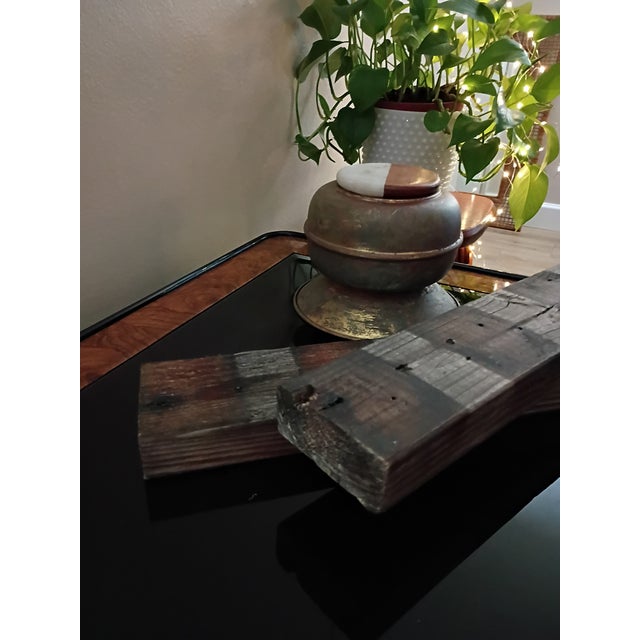 These are a matched pair of authentic reclaimed old-growth wood beams, hand-cleaned and conditioned to preserve their...