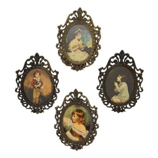 Vintage Frames Children’s Prints Made in Italy - Set of 4 For Sale