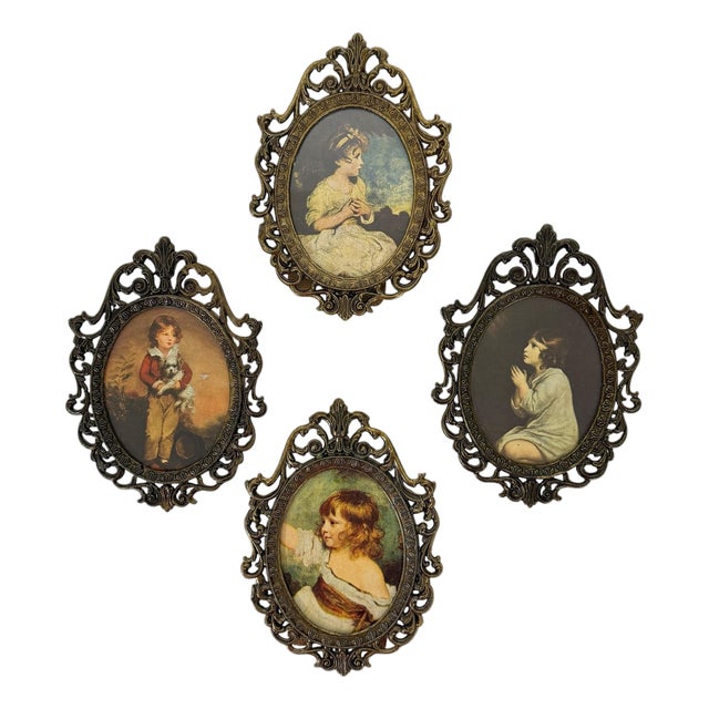 Vintage Frames Children’s Prints Made in Italy - Set of 4 For Sale