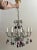 Unique vintage chandelier circa late 1950's with a mixture of colored and transparent tear drops. Transparent tiny...