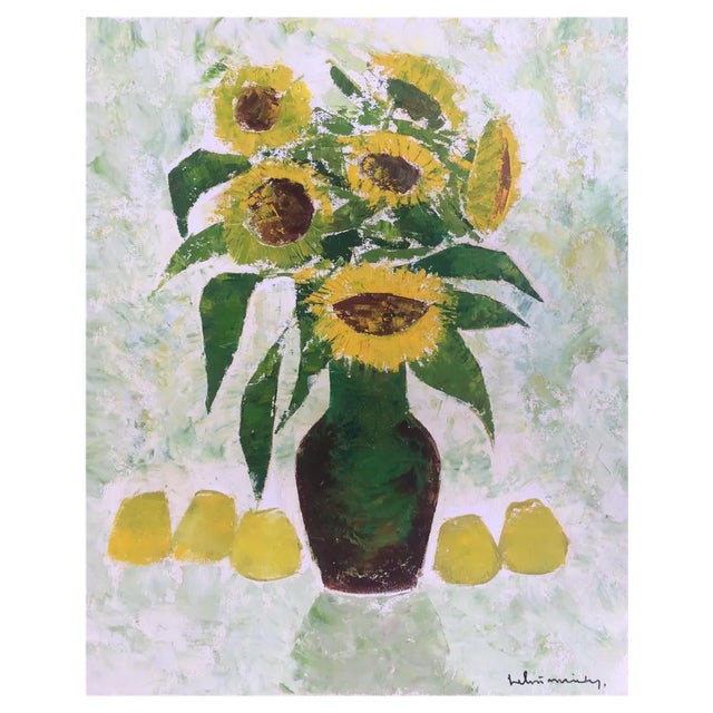 Laimdots Murnieks, Sunflowers, 2003, Oil on Cardboard For Sale