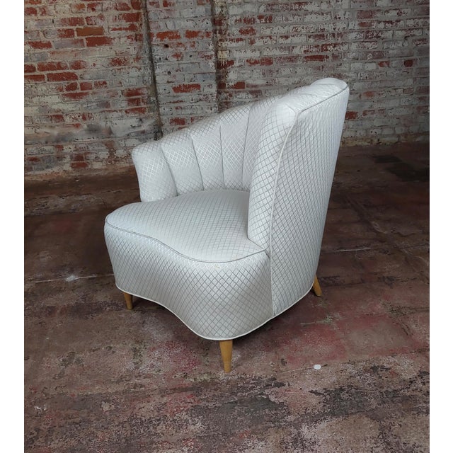 1940s Hollywood Regency Asymmetrical Fan Back Lounge Chairs a Pair