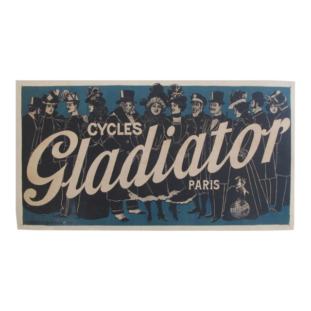 1895 French Vintage Bicycle Poster, Cycles Gladiator For Sale