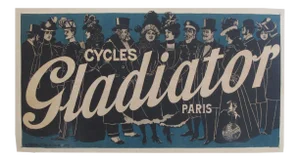 1895 French Vintage Bicycle Poster, Cycles Gladiator