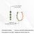 14k Gold 1.7ct Natural Emerald & Diamond Halo Art Deco Hoop Earrings- 2 Pieces For Sale - Image 15 of 18
