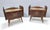 Walnut Nightstands with Golden Back-Painted Glass Top, Italy, 1950s, Set of 2 For Sale - Image 10 of 10