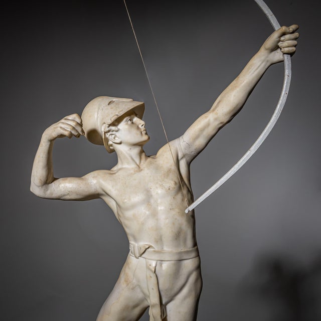 1990s After Ferdinand Lugerth, Archer, 1909, Artificial Marble For Sale - Image 5 of 9