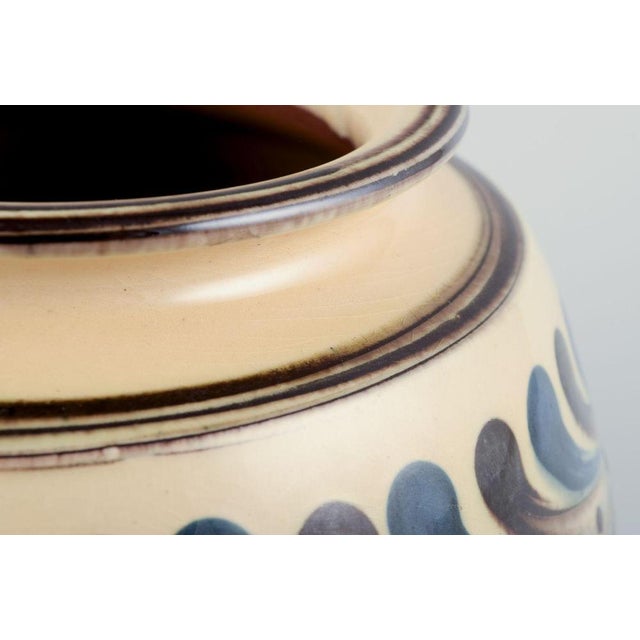Ceramic Handmade Ceramic Vase with Cow Horn Technique from Kähler, Denmark, 1930s For Sale - Image 7 of 8