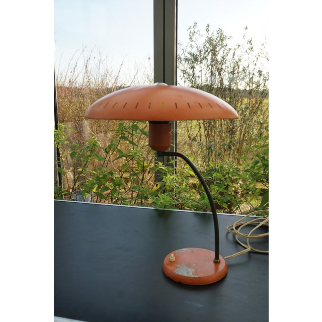 Mid-Century Model Junior Desk Lamp in Orange by Louis Kalff for Philips, 1950s For Sale - Image 6 of 12