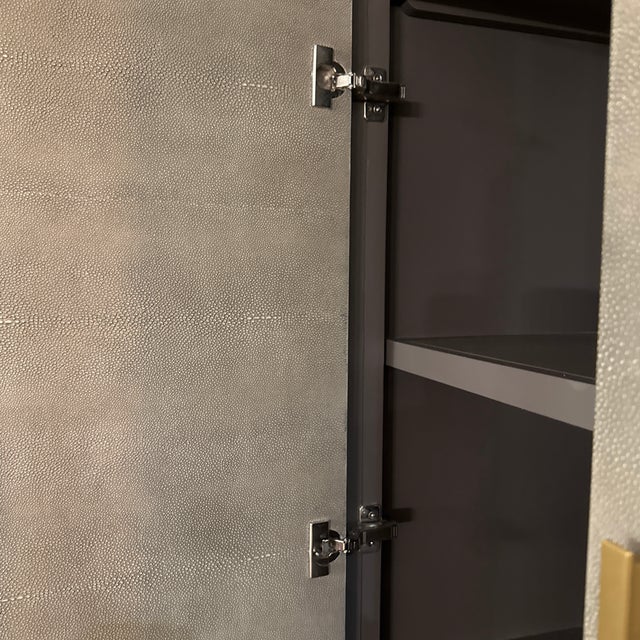 Restoration Hardware Graydon Shagreen Cabinet For Sale - Image 9 of 12